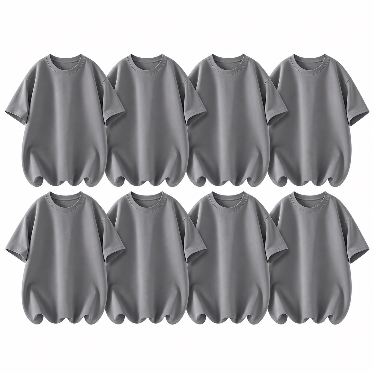 Steel Gray 8-Pack men's crew neck T-shirts