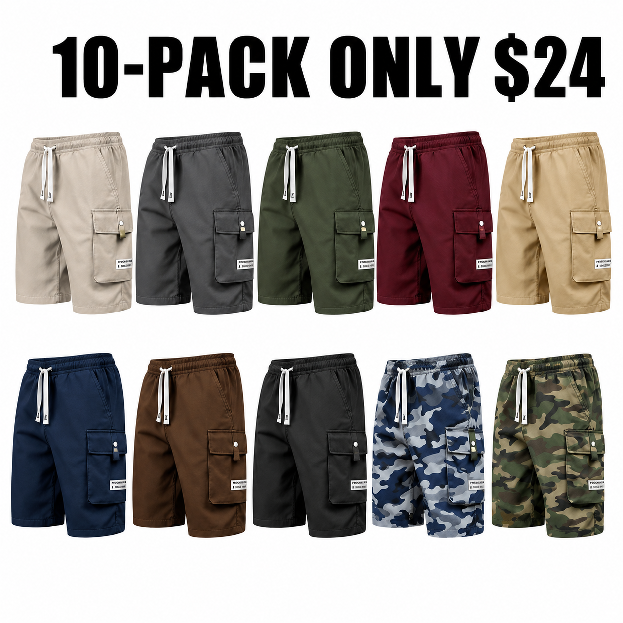 Men's Casual Cargo Calf Shorts
