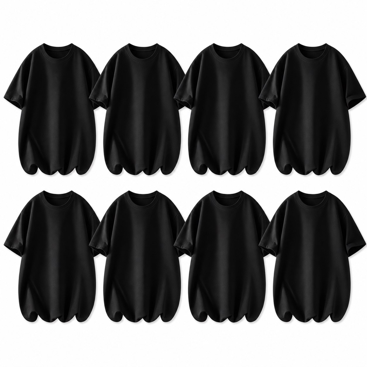 Black 8-Pack men's crew neck T-shirts