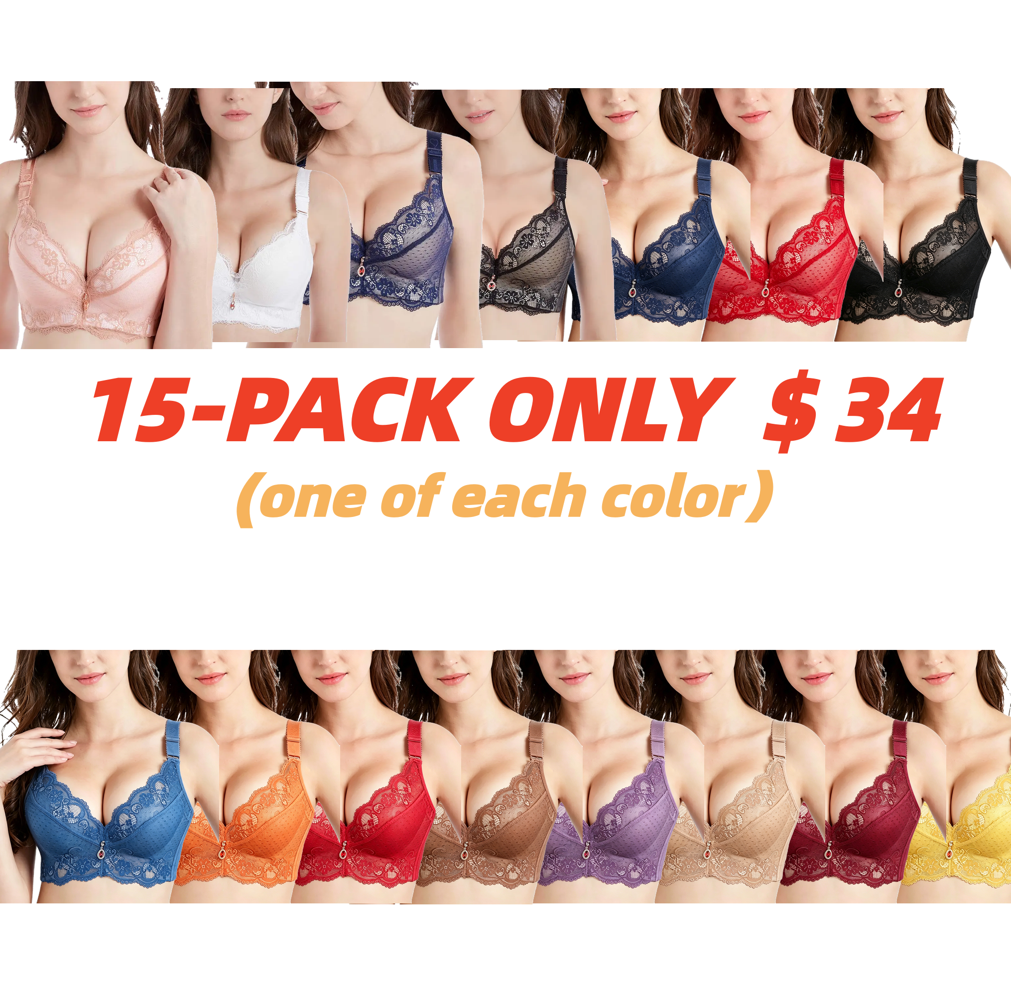 Padded Push Up Lace Bras for Women Underwire Bras Comfort Floral