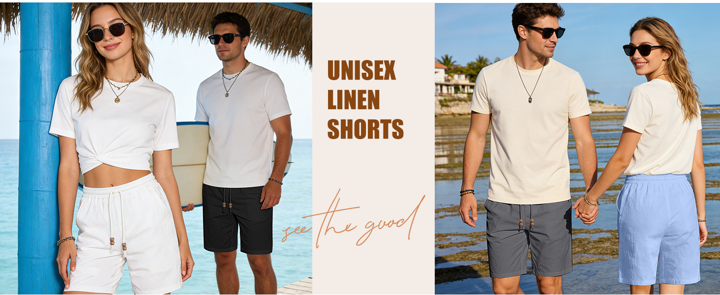 men cotton linen short