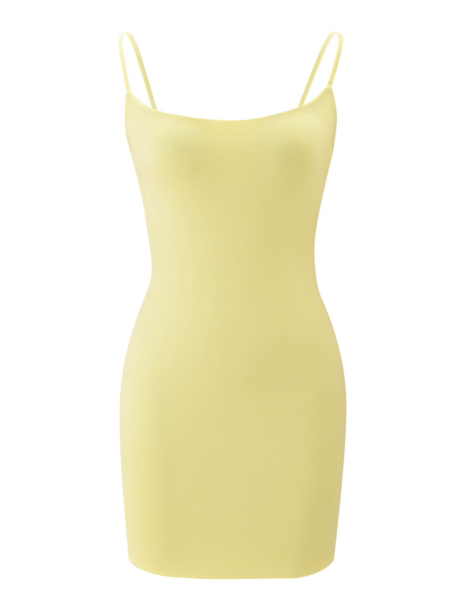 Butter yellow bodycon mini dress product front
