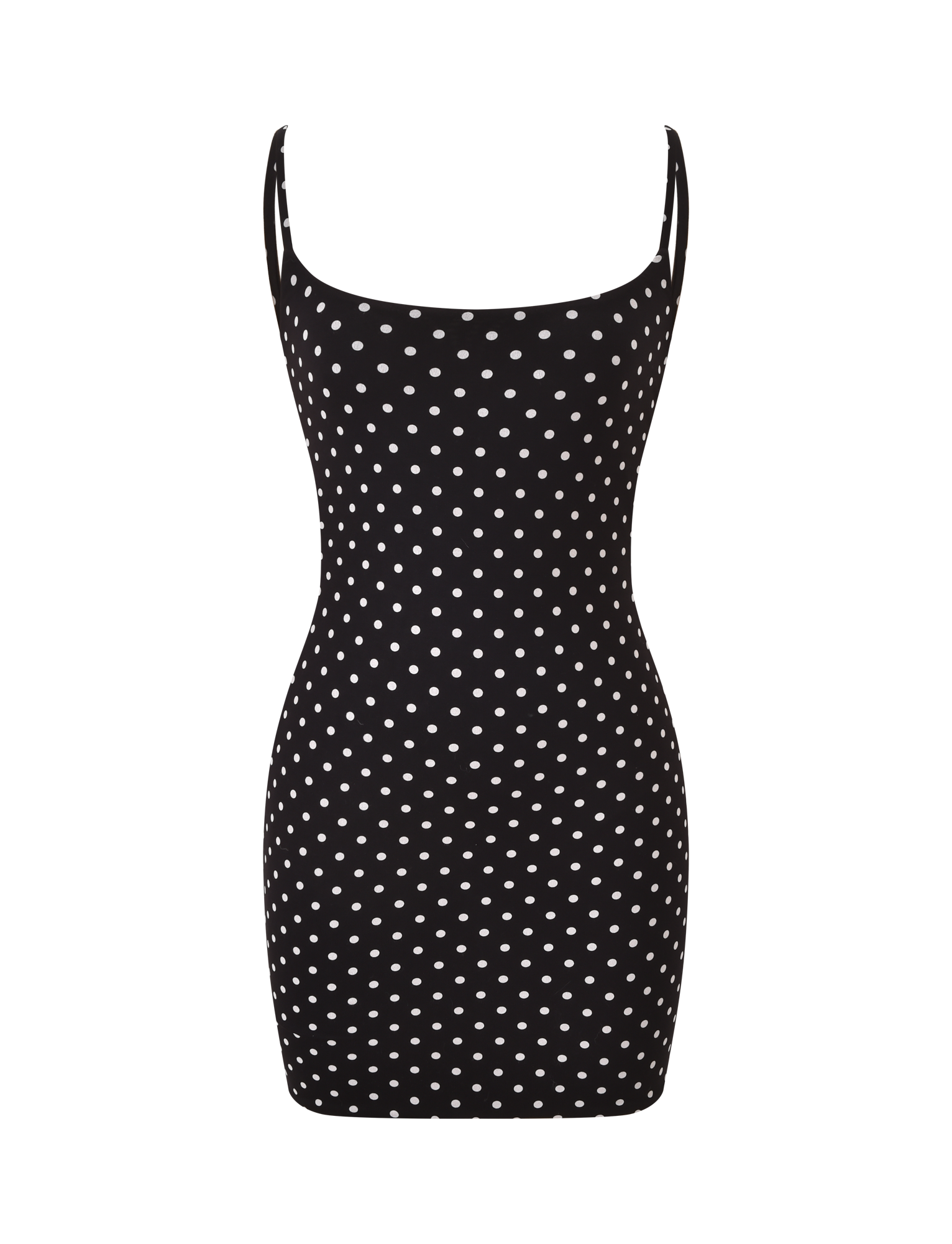 Black dot bodycon mini dress product front
