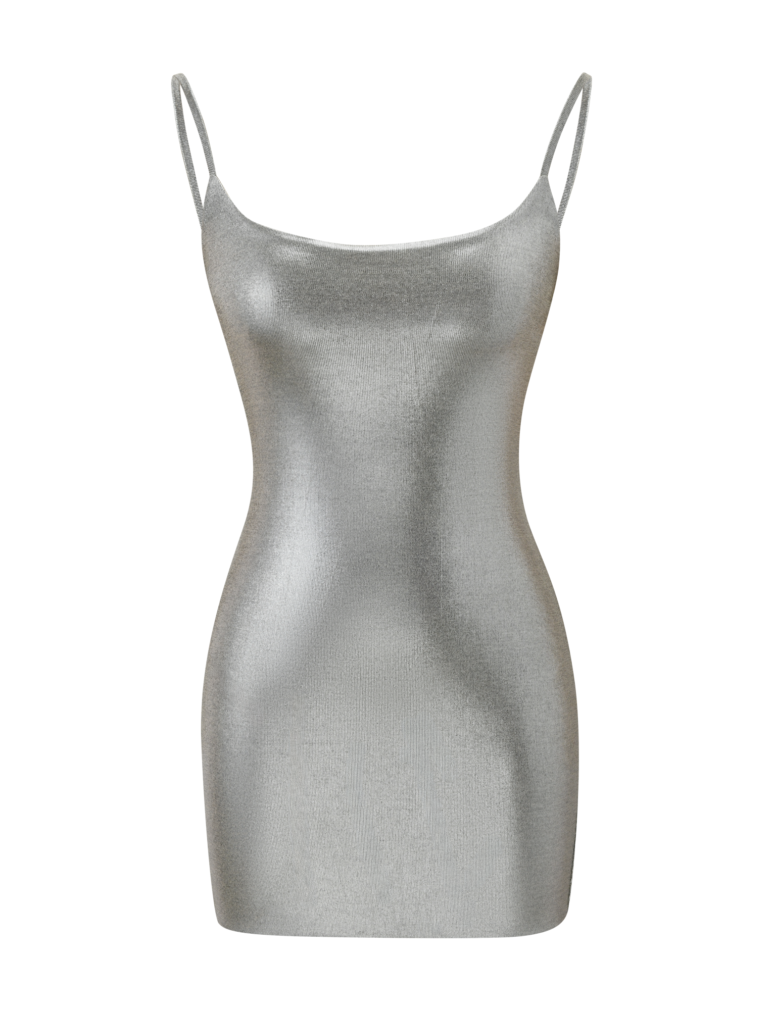 Silver metallic bodycon mini dress product front