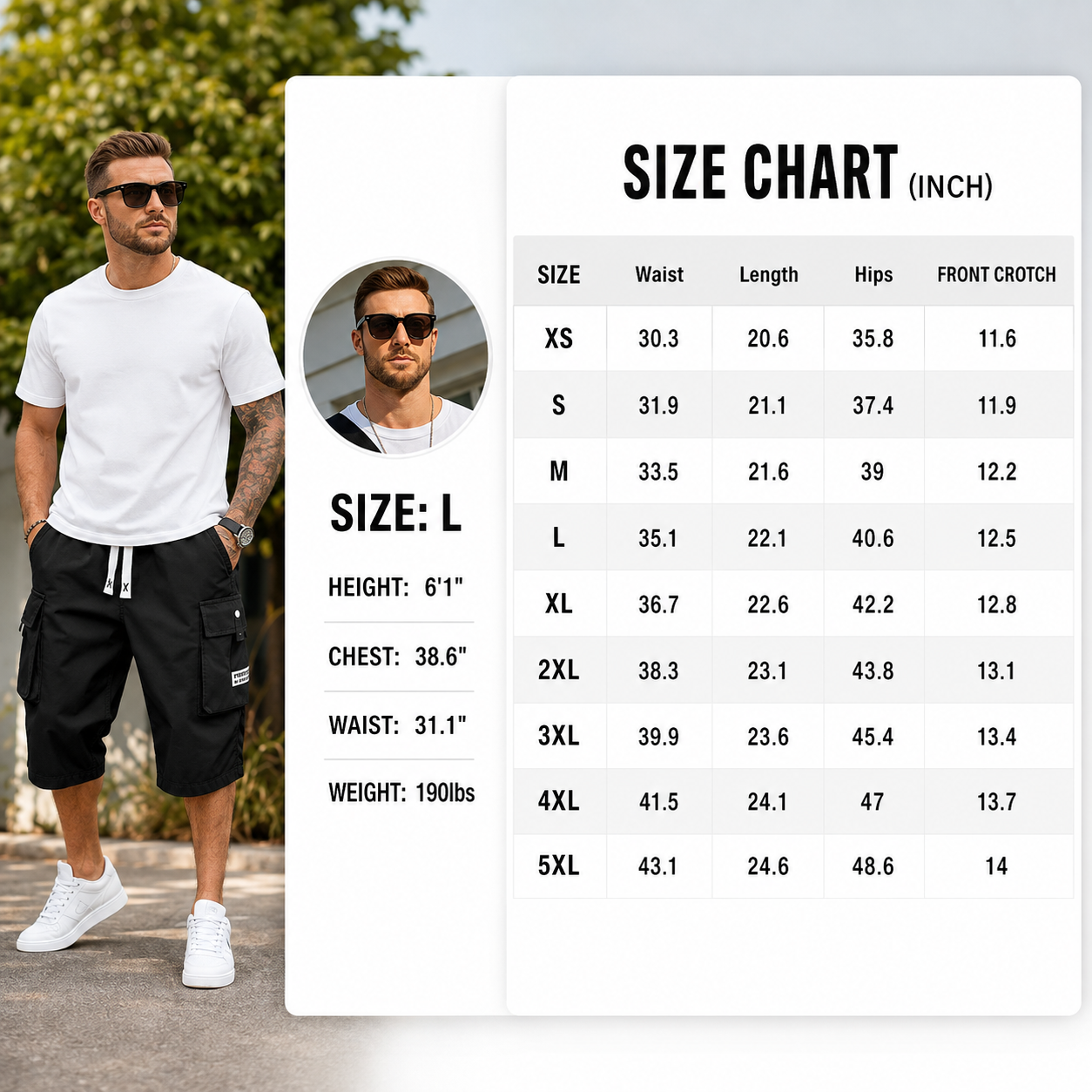 Men's Cargo Shorts 5-Pack & 10-Pack Bundle
