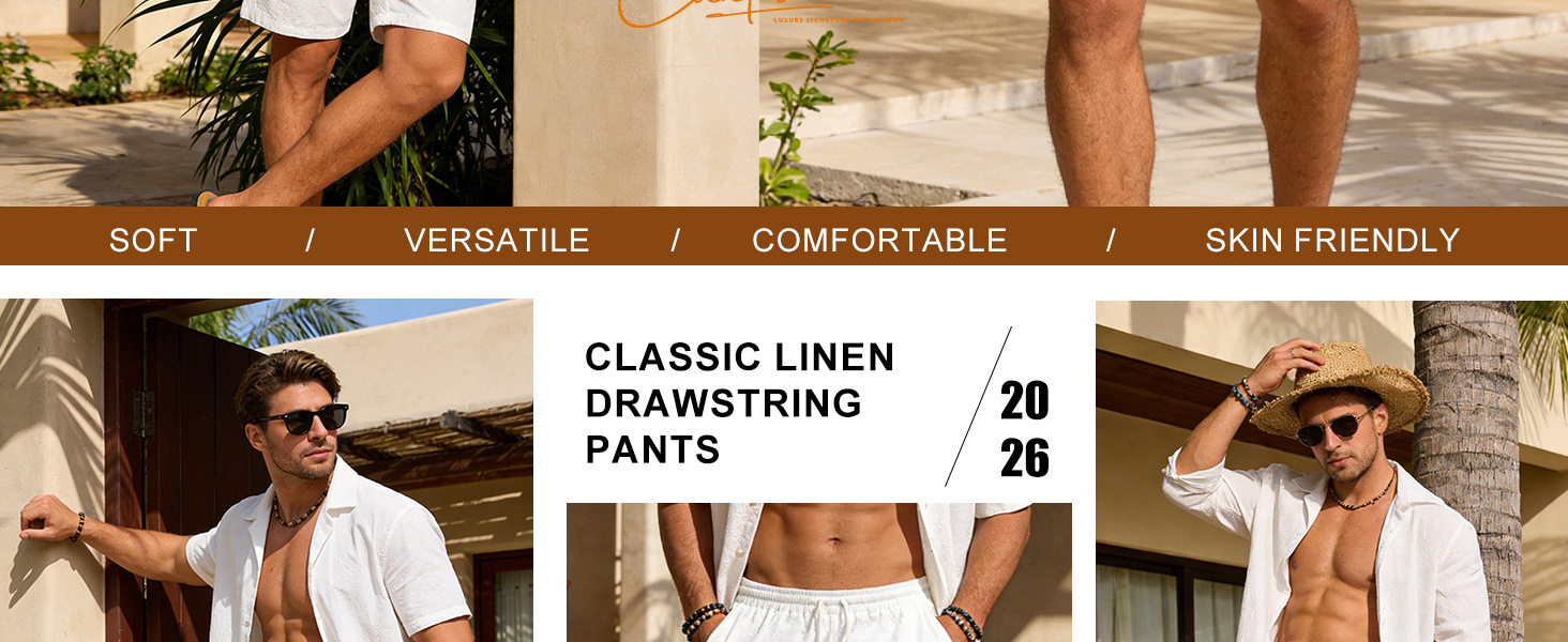 men cotton linen shorts