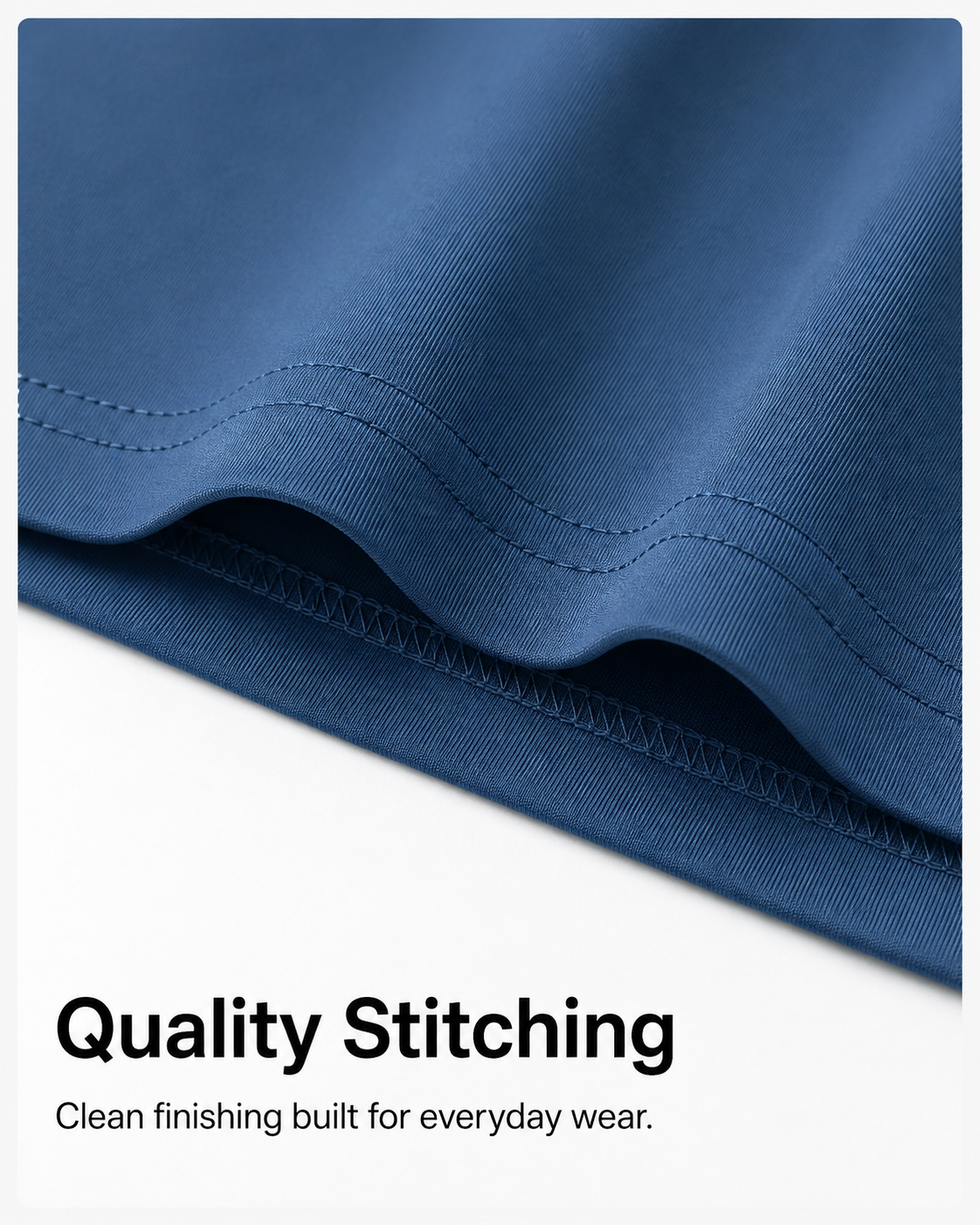 Quality stitching detail for men's crew neck T-shirt