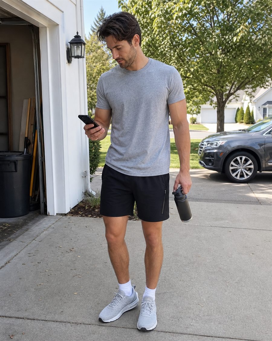 Zipper Pocket Summer Shorts fit reference