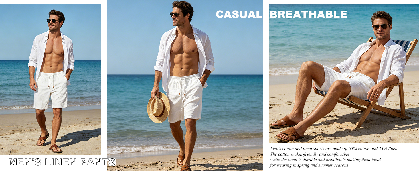 Men&amp;#39;s Cotton Linen Shorts