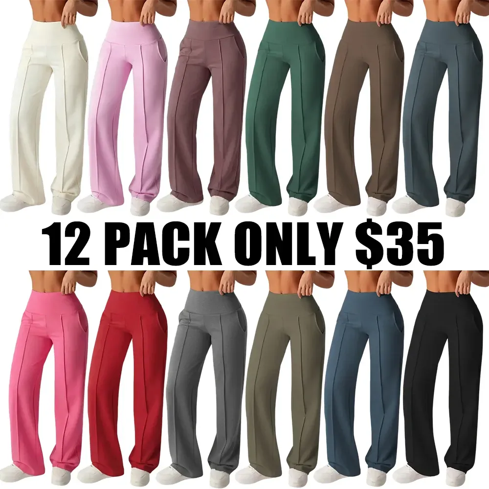 Women's  Wide Leg High Waist Sporty Casual Sweatpants with Pockets