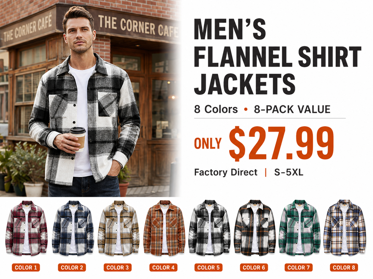 Men's flannel shirt jackets
