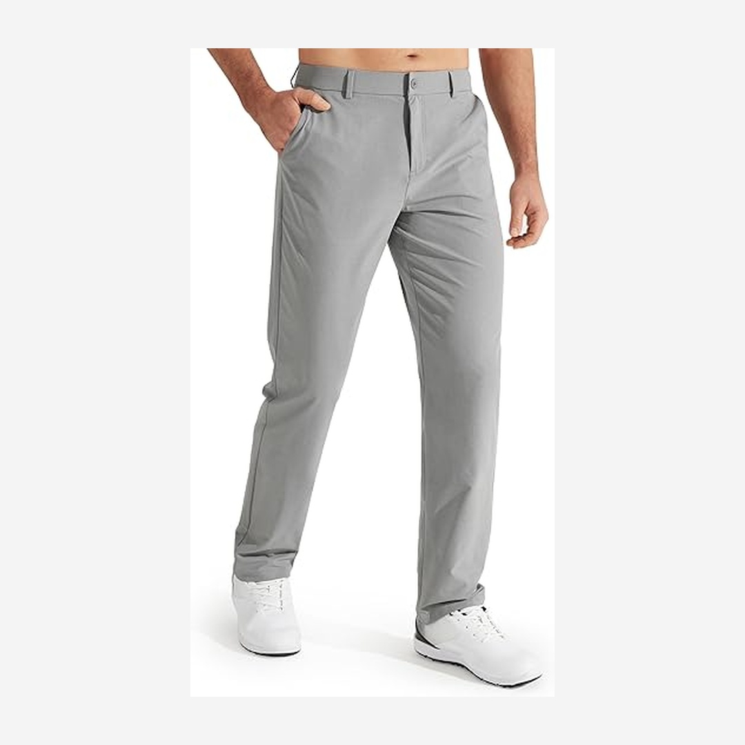 Men's Golf Pants, Stretch Work Dress Pants, 30"/32"/34" Quick-drying, Lightweight, Comfortable Casual Pants with Pockets