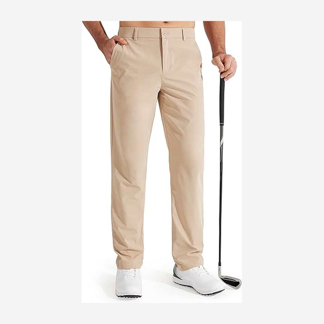Men's Golf Pants, Stretch Work Dress Pants, 30"/32"/34" Quick-drying, Lightweight, Comfortable Casual Pants with Pockets