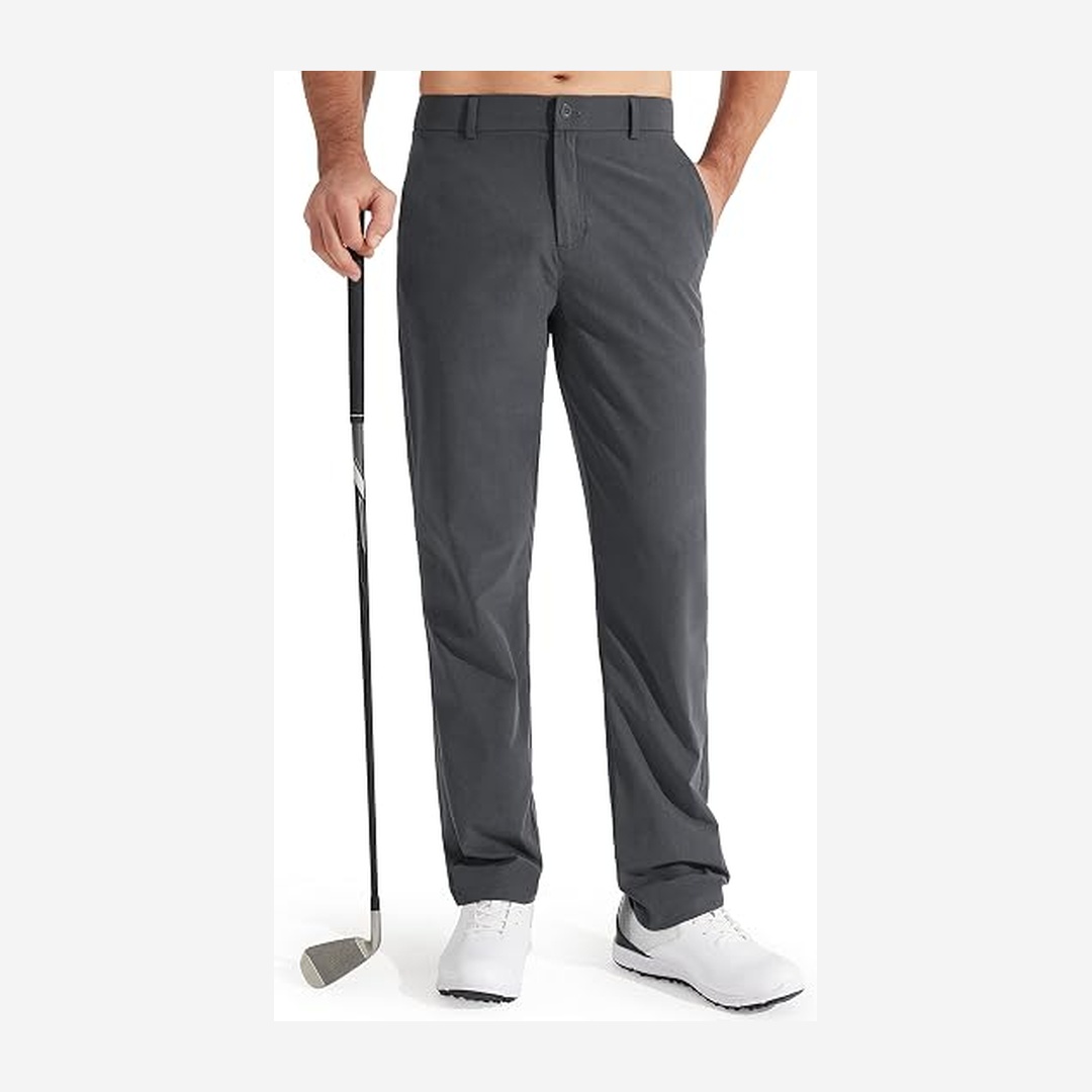 Men's Golf Pants, Stretch Work Dress Pants, 30"/32"/34" Quick-drying, Lightweight, Comfortable Casual Pants with Pockets