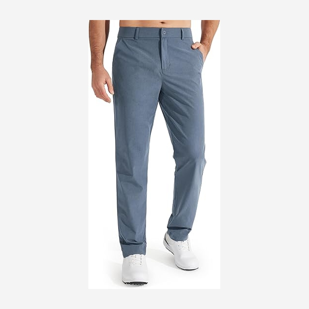 Men's Golf Pants, Stretch Work Dress Pants, 30"/32"/34" Quick-drying, Lightweight, Comfortable Casual Pants with Pockets