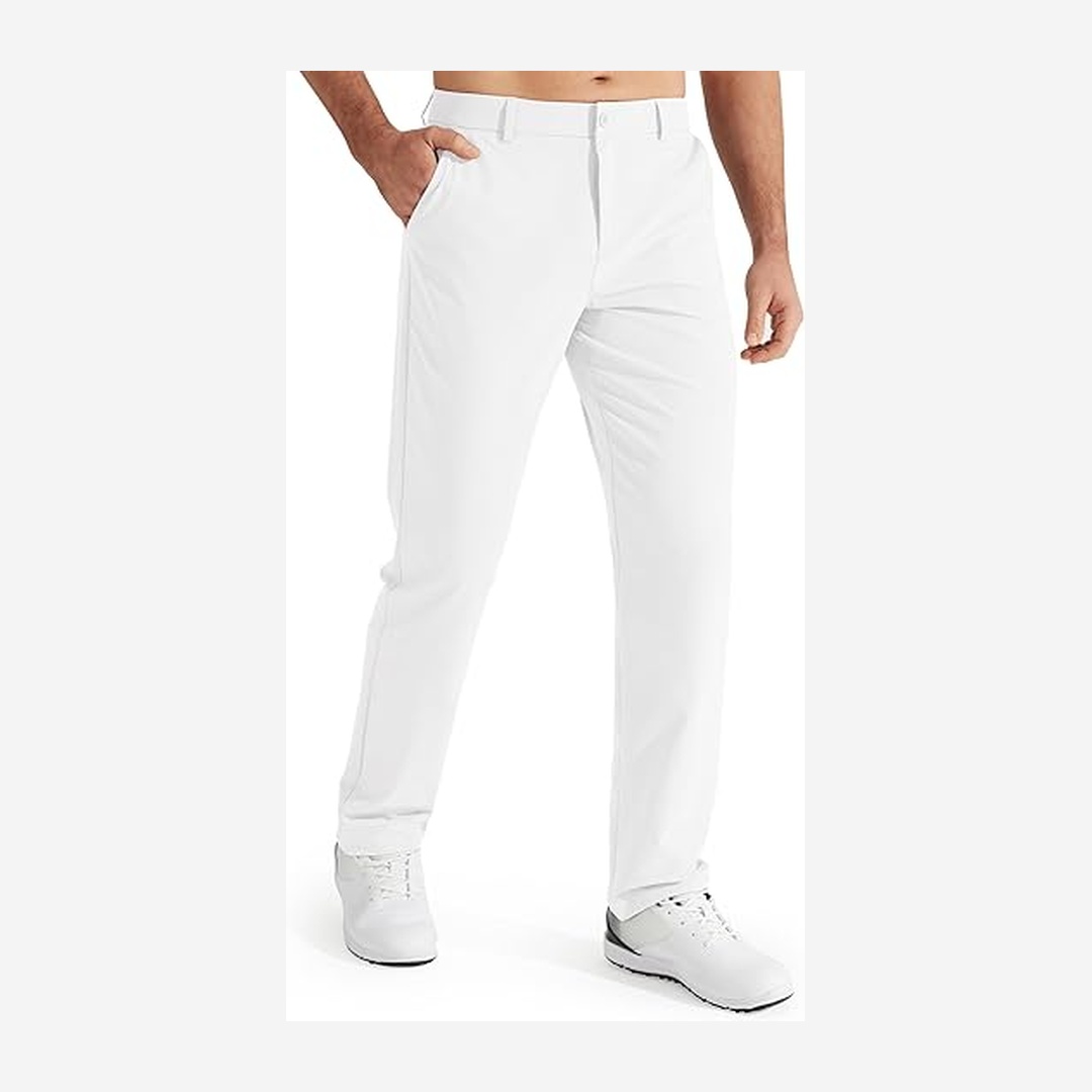 Men's Golf Pants, Stretch Work Dress Pants, 30"/32"/34" Quick-drying, Lightweight, Comfortable Casual Pants with Pockets