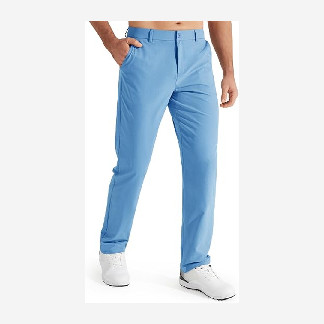 Men's Golf Pants, Stretch Work Dress Pants, 30"/32"/34" Quick-drying, Lightweight, Comfortable Casual Pants with Pockets
