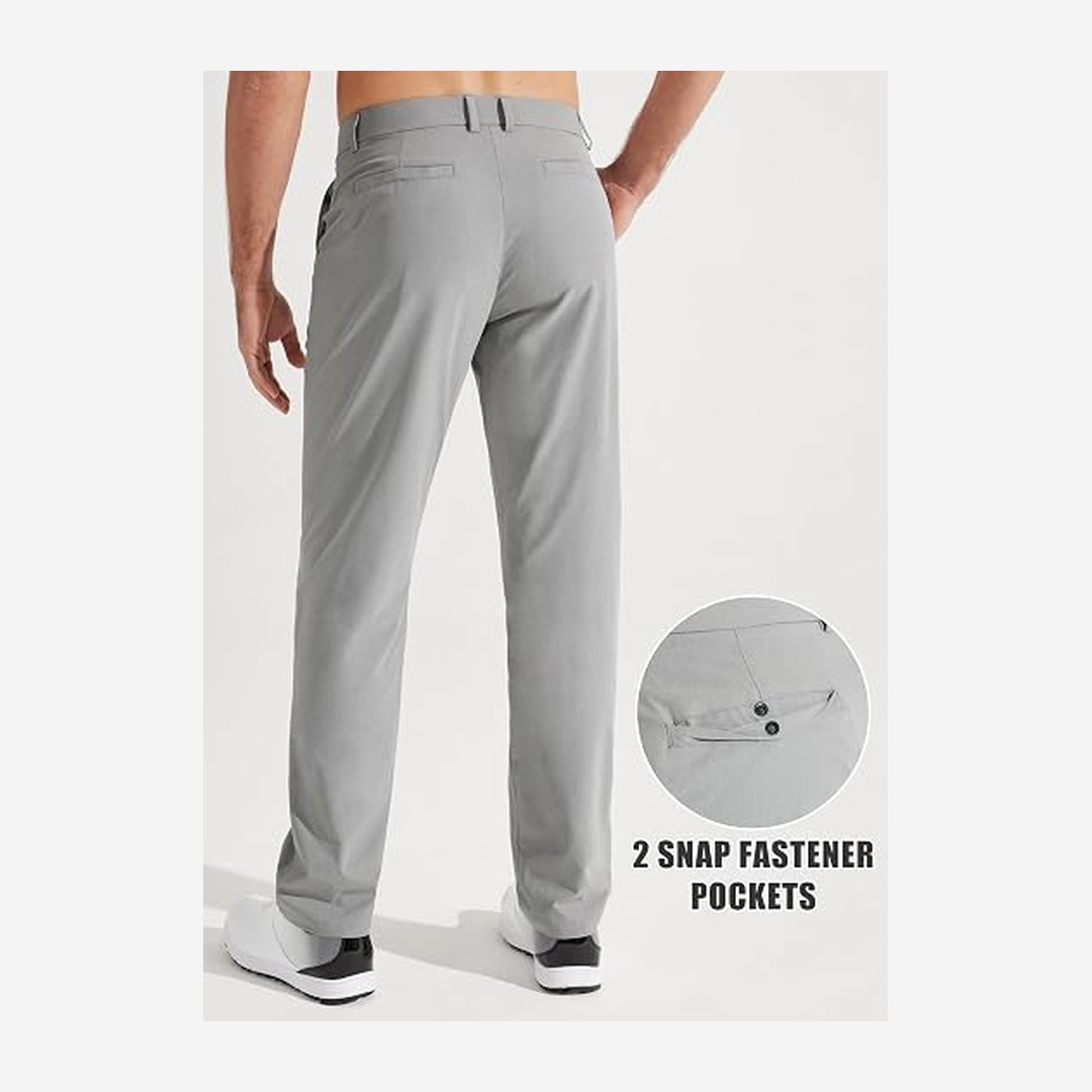 Men's Golf Pants, Stretch Work Dress Pants, 30"/32"/34" Quick-drying, Lightweight, Comfortable Casual Pants with Pockets