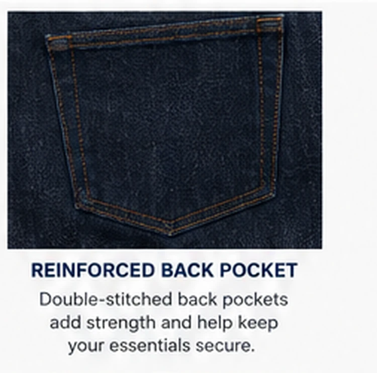 Reinforced back pocket detail