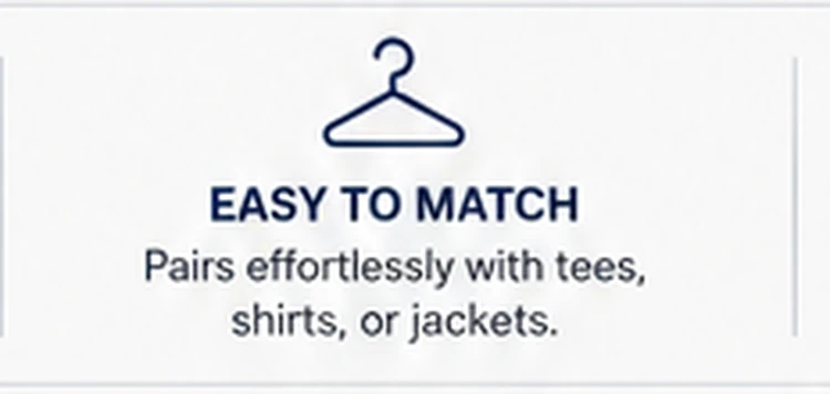 Easy to match with tees shirts or jackets