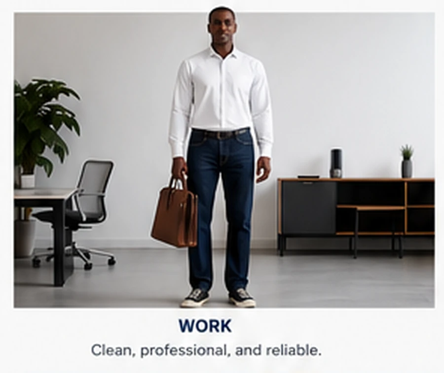 Straight-leg jeans for work outfits