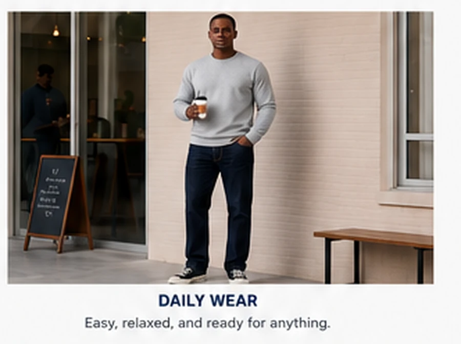 Straight-leg jeans for daily wear