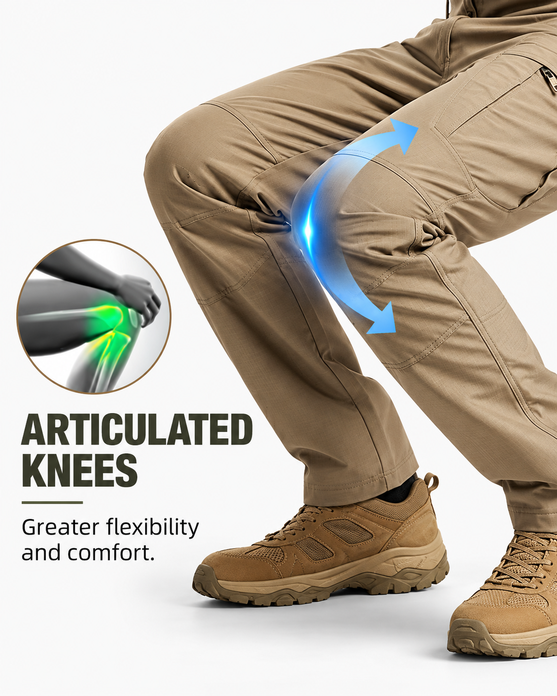 Articulated knee construction