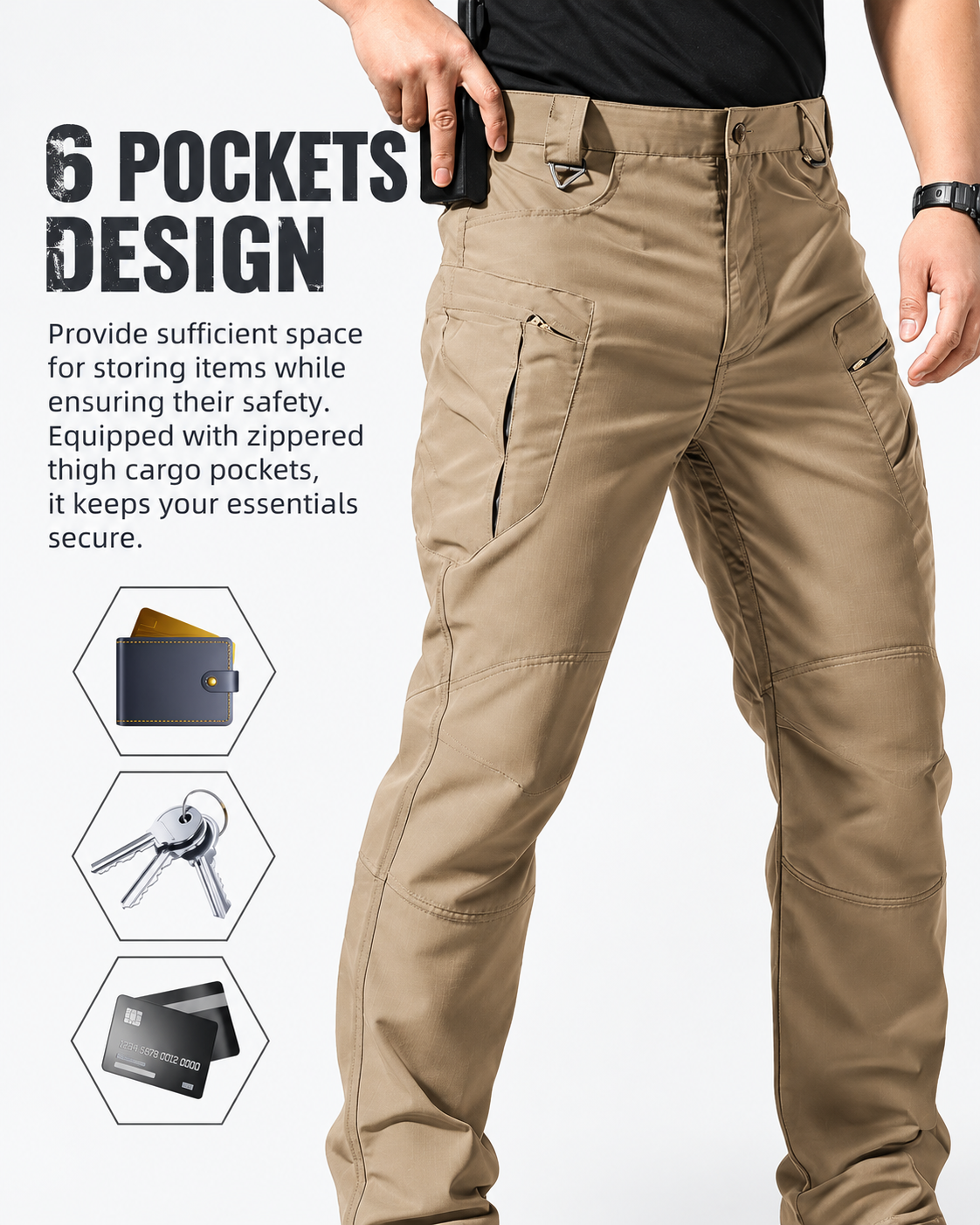 Six-pocket cargo design