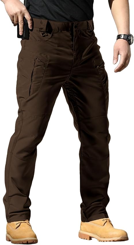Dark brown tactical cargo pants