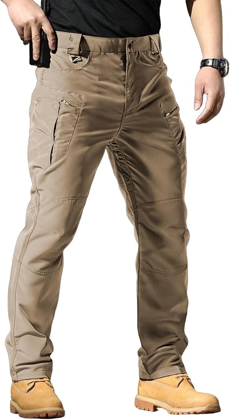 Khaki tactical cargo pants