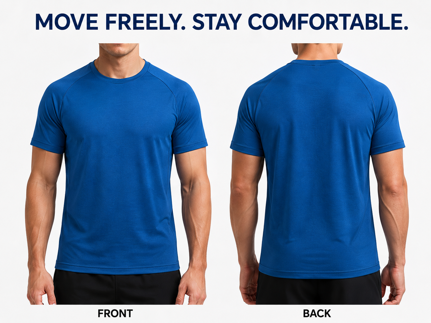Front and back fit for men's workout shirt