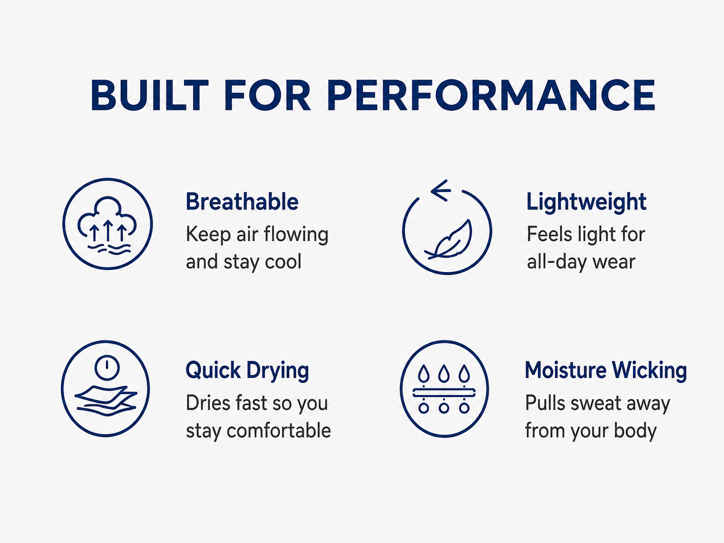 Breathable lightweight quick drying moisture wicking benefits