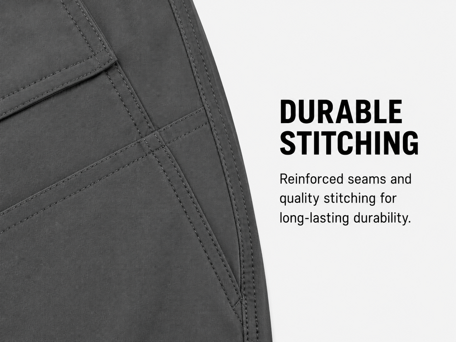 Durable stitching detail.