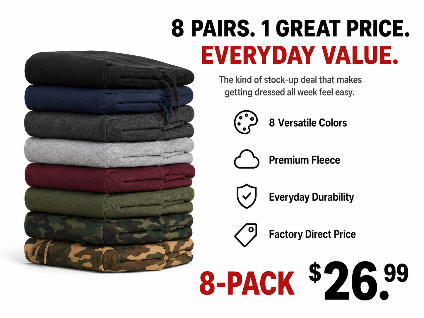 Eight pair value stack.