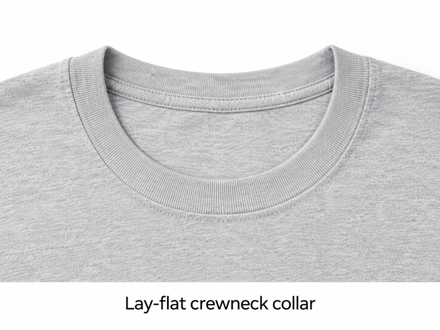 Close-up of the ribbed crewneck collar