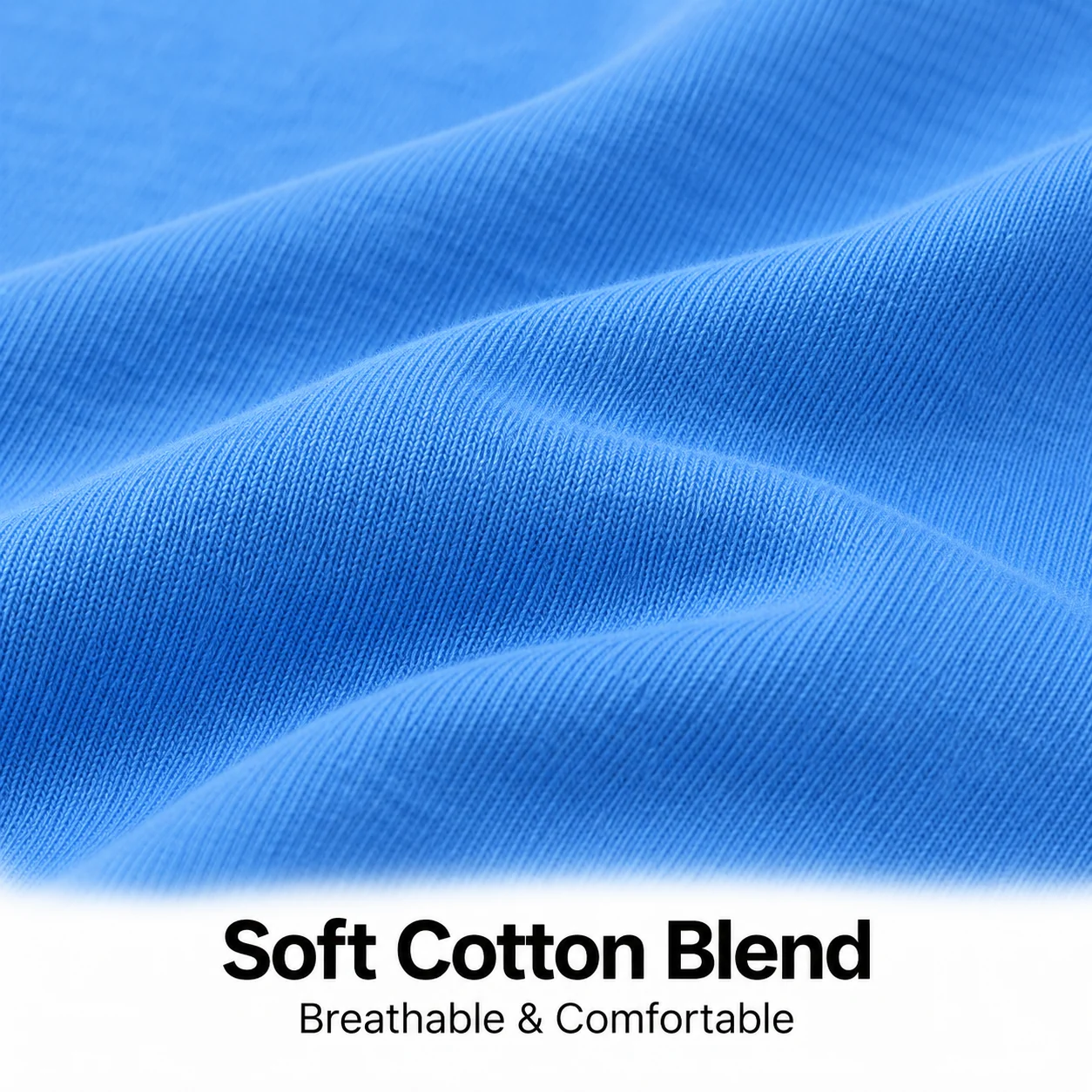 Close-up of the soft cotton-blend knit fabric