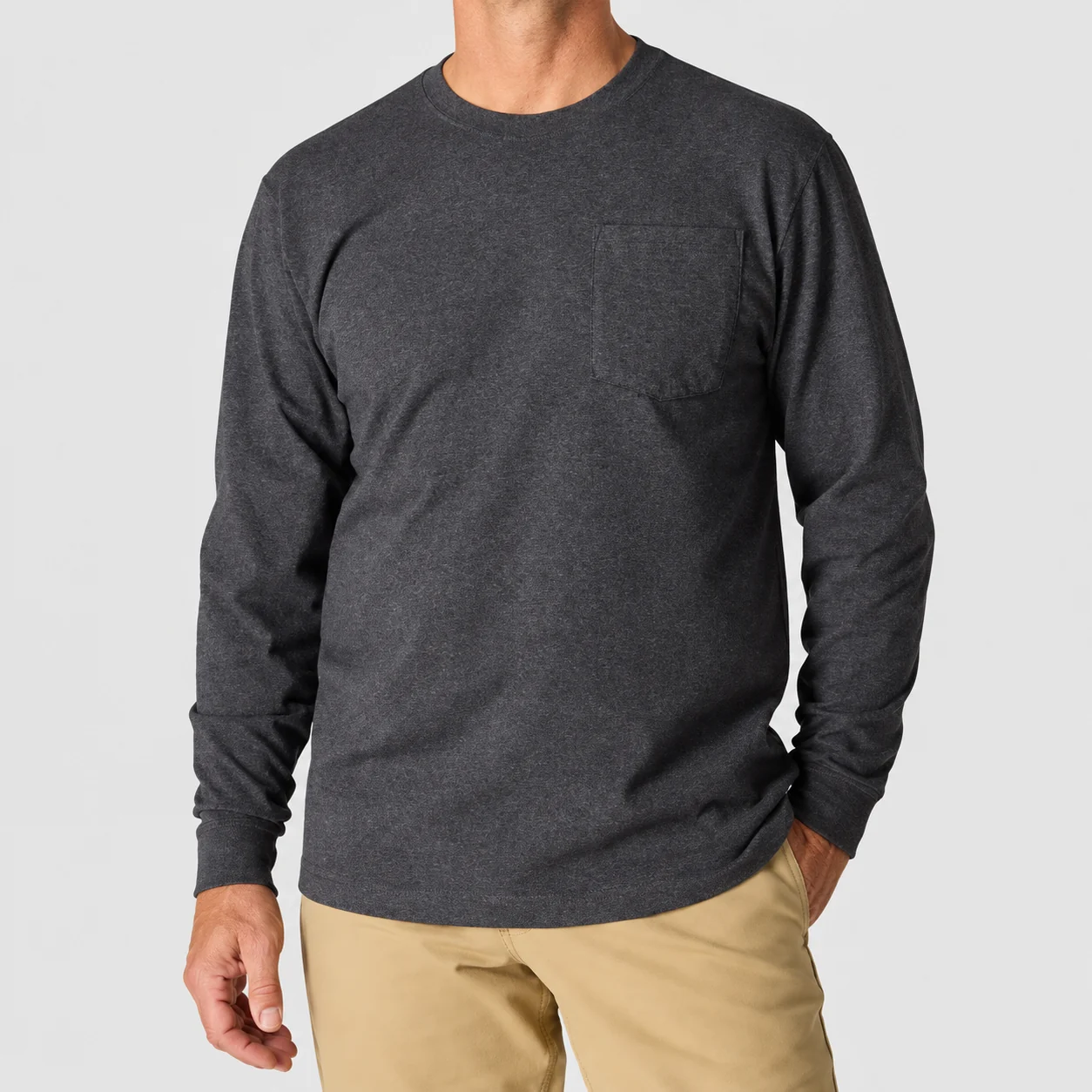 Men's Long-Sleeve Pocket T-Shirt Packs