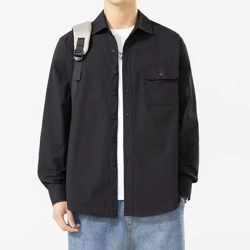 Black workwear overshirt