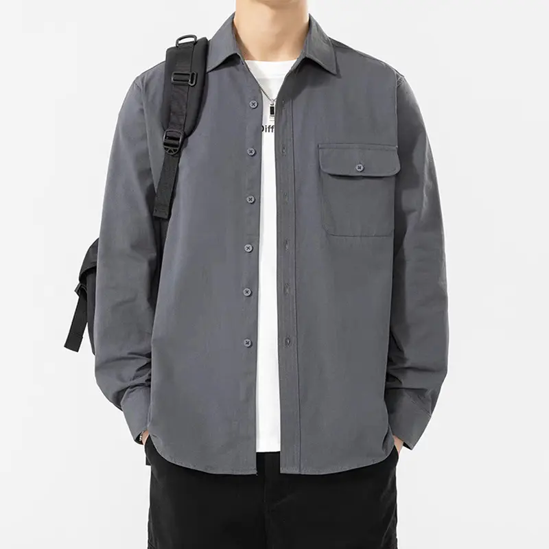 Gray workwear overshirt