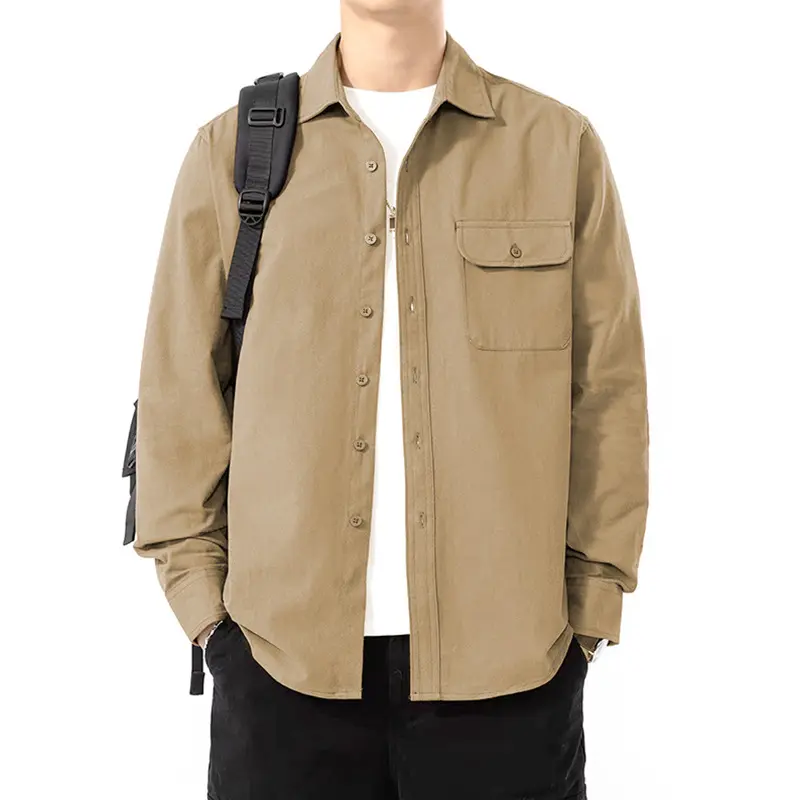 Khaki workwear overshirt