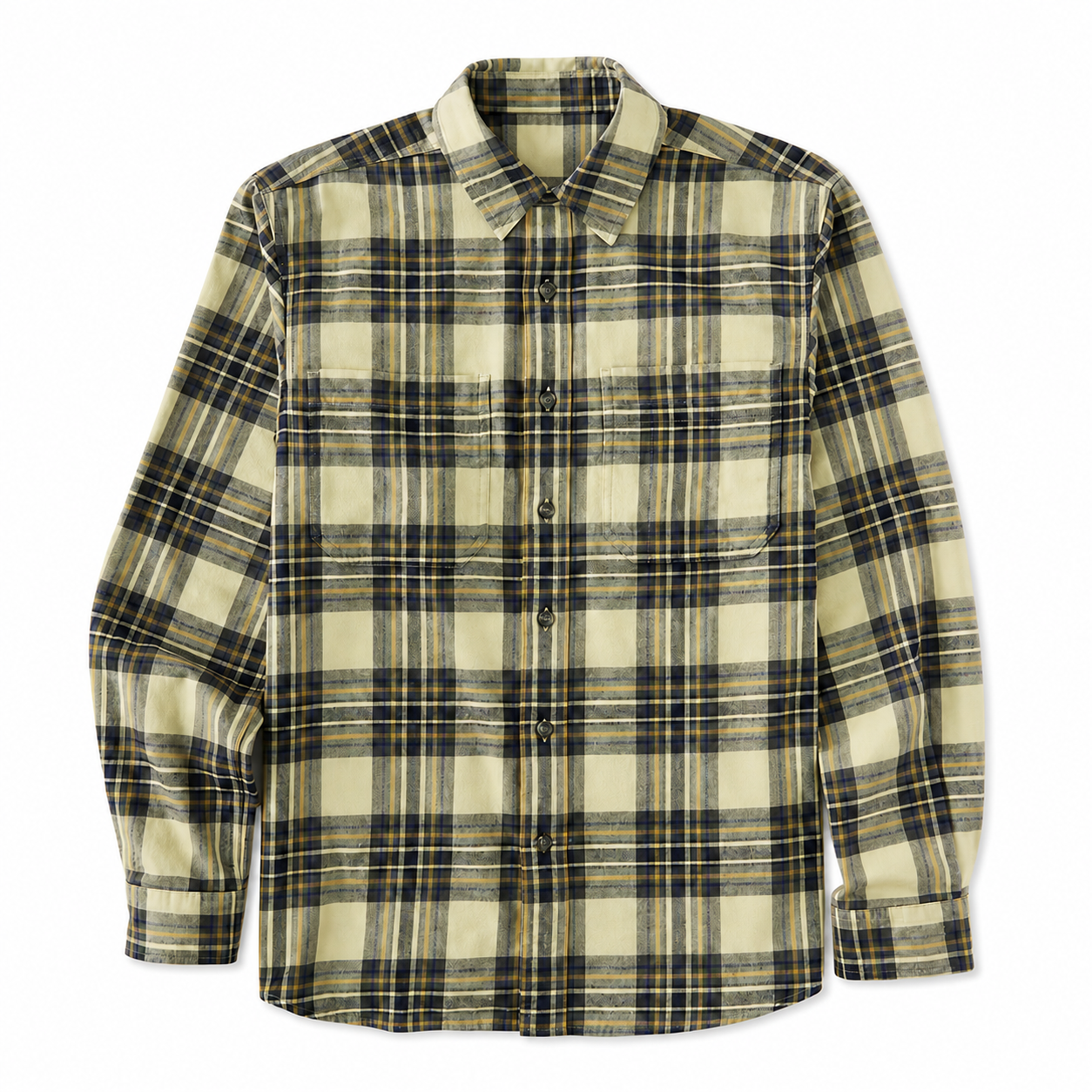 Light Khaki Navy Plaid