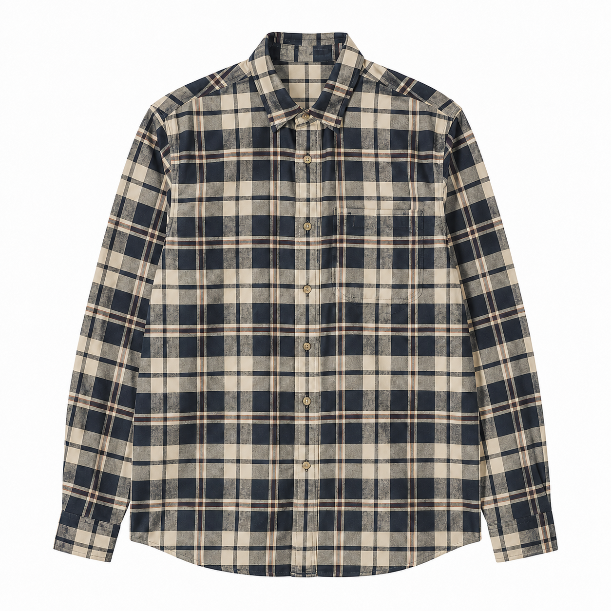Navy Cream Plaid