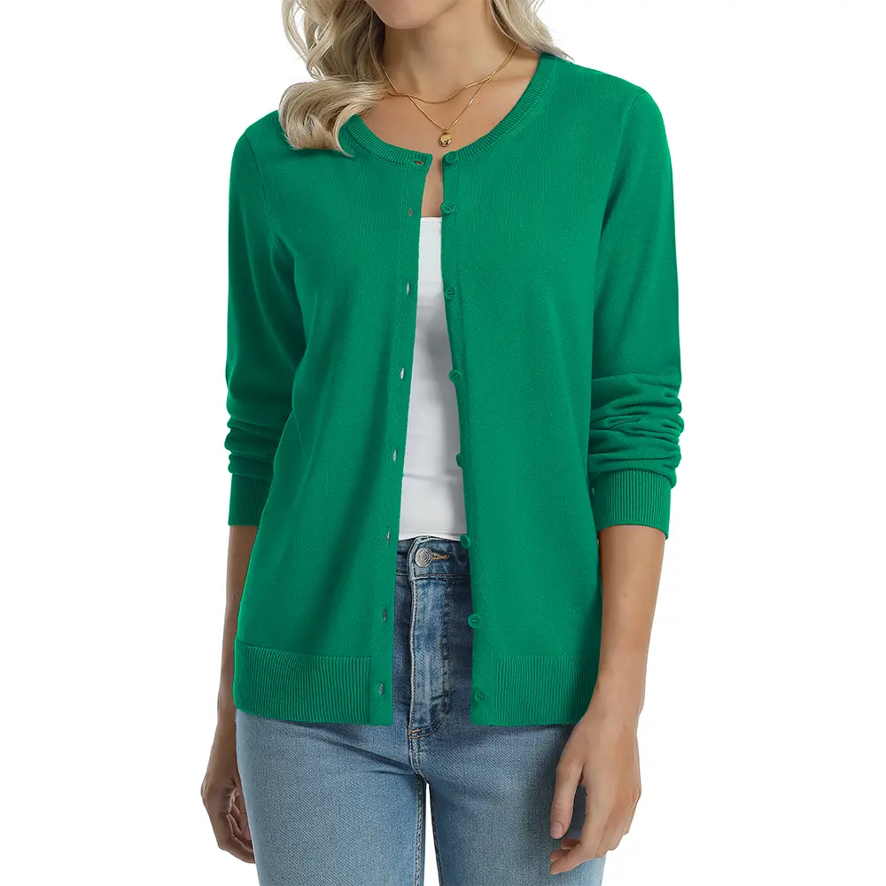 Emerald women cotton cardigan color option