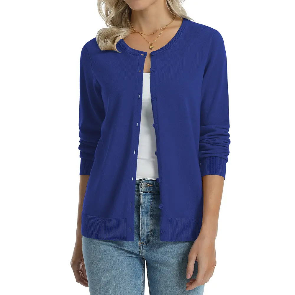 Royal Blue women cotton cardigan color option