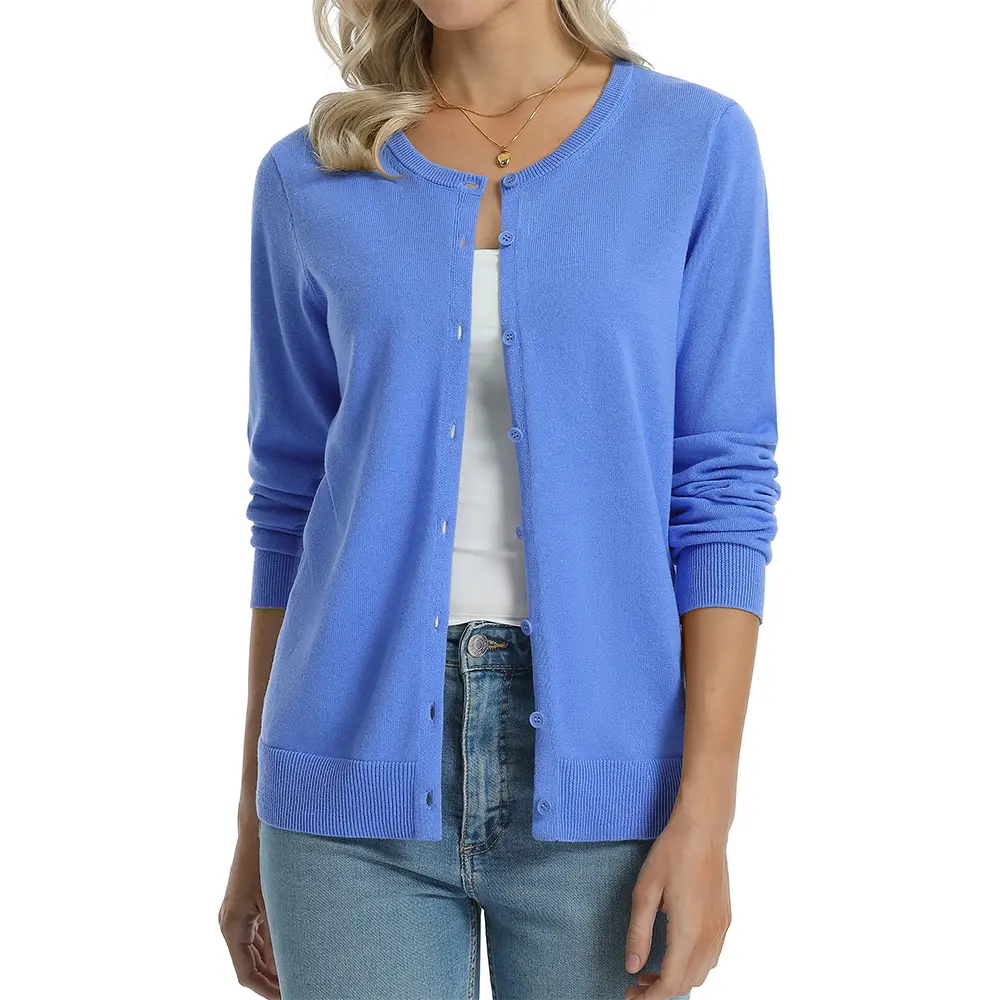 Periwinkle Blue women cotton cardigan color option