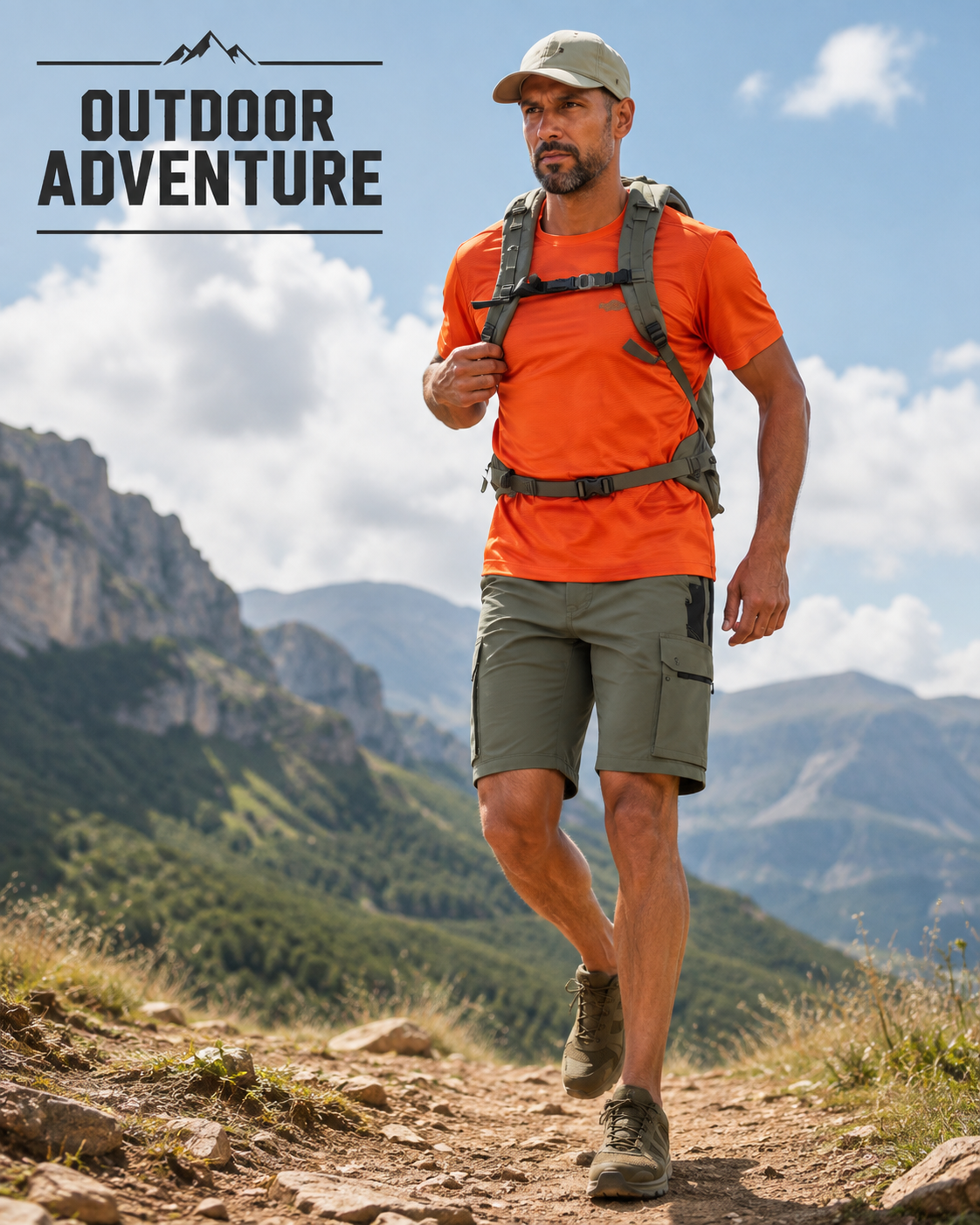 Outdoor use case wearing cargo shorts.