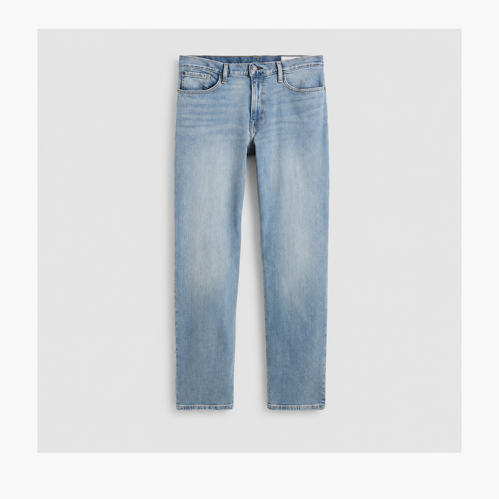 Light vintage straight denim jeans front view