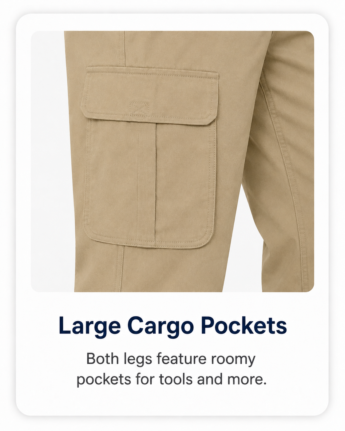 Large cargo pockets on both legs for tools and more.