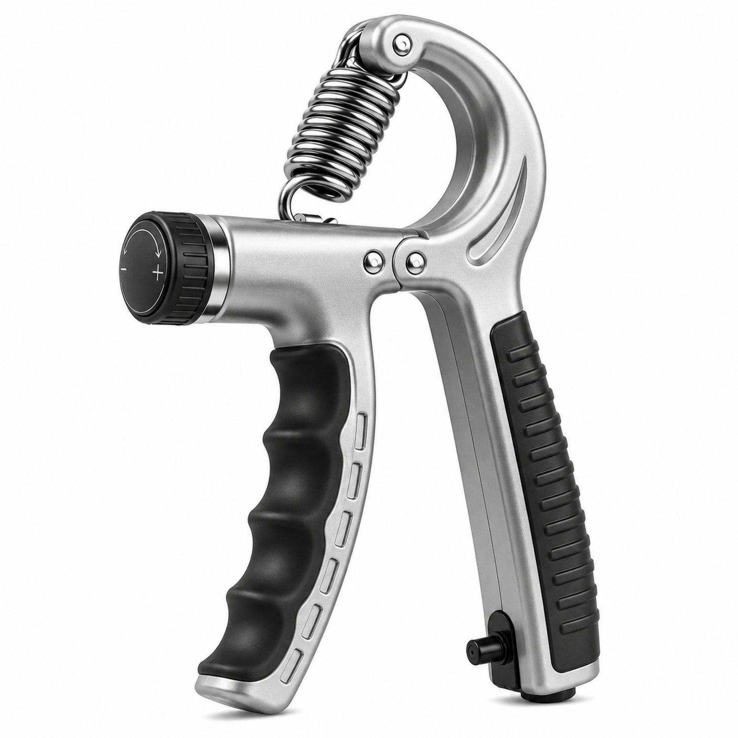Verstellbarer Handtrainer Schwarz und Silber für Krafttraining-Domxiron