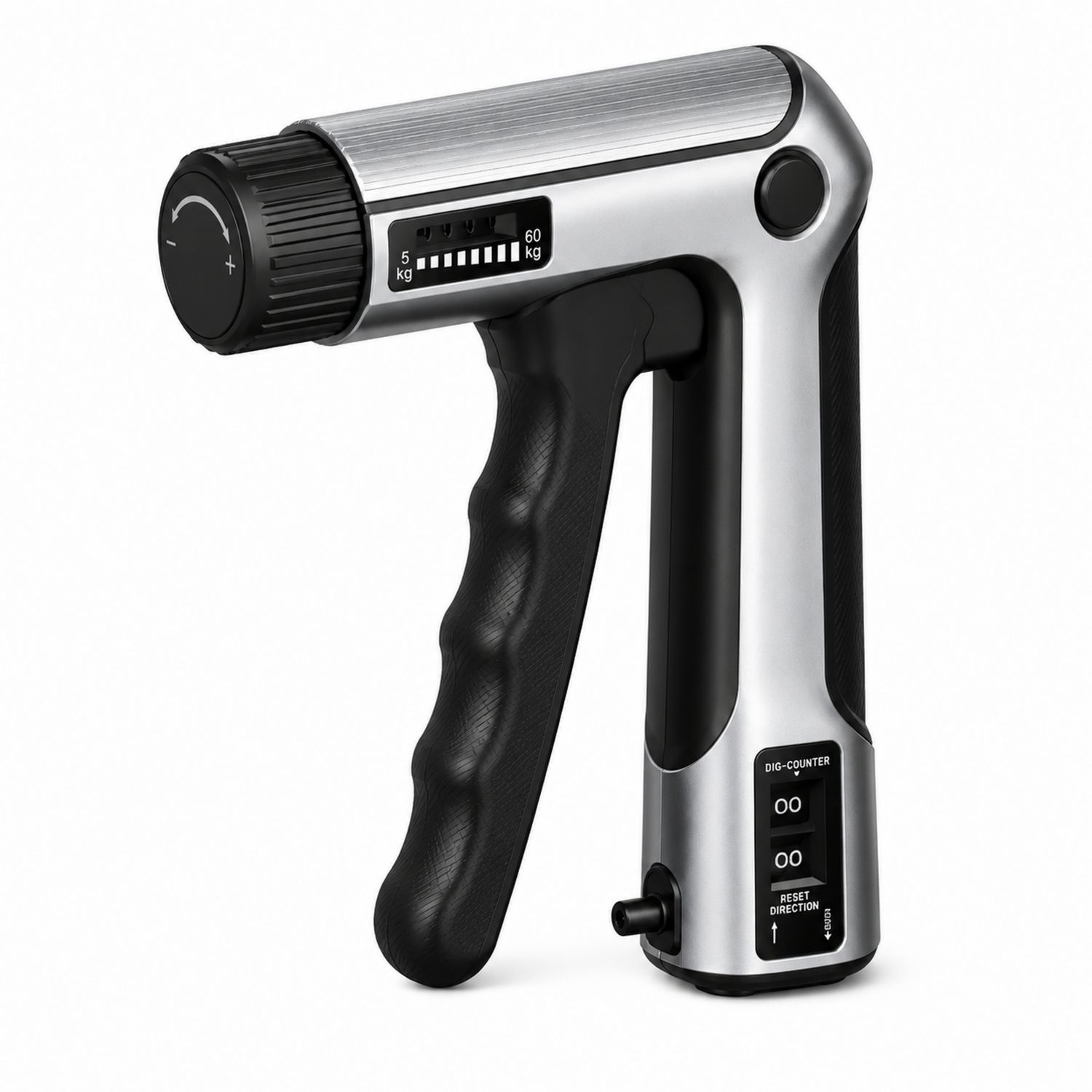Verstellbarer Handtrainer 5-60kg Schwarz/Silber-Domxiron